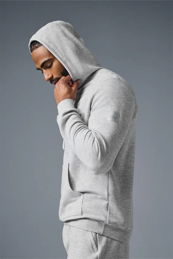 Micro Waffle Fast Break Hoodie – Athletic Heather Grey