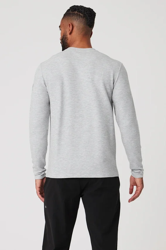 Micro Waffle Fast Break Langarmshirt – Athletic Heather Grey