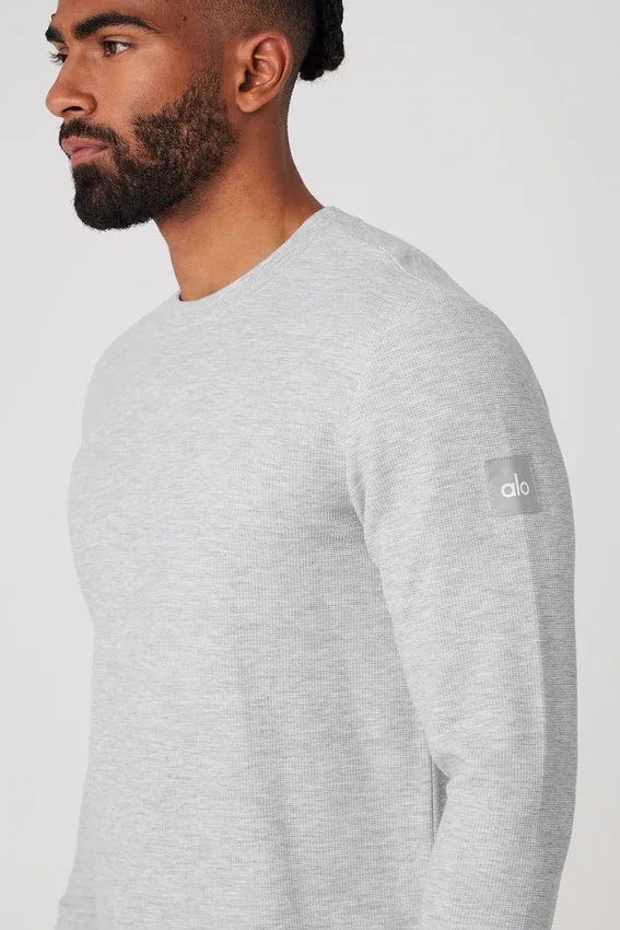 Micro Waffle Fast Break Langarmshirt – Athletic Heather Grey