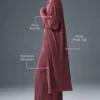 Mikroplissiertes Hemdkleid – Burgunder-Trüffel