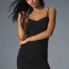 Mini-Kleid aus Denim-Strick – Schwarz/Anthrazit