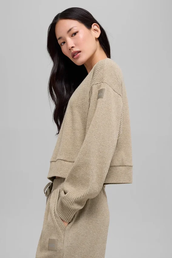 Muse-Pullover mit Rundhalsausschnitt – Gravel Heather