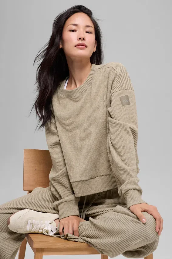 Muse-Pullover mit Rundhalsausschnitt – Gravel Heather