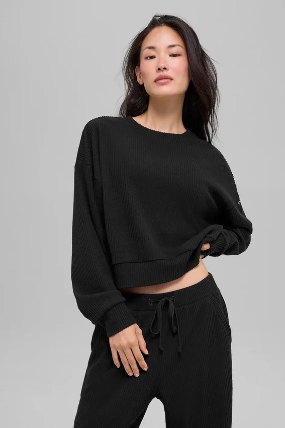 Muse-Pullover mit Rundhalsausschnitt – Schwarz