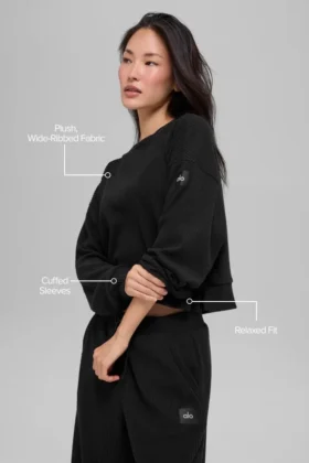 Muse-Pullover mit Rundhalsausschnitt – Schwarz
