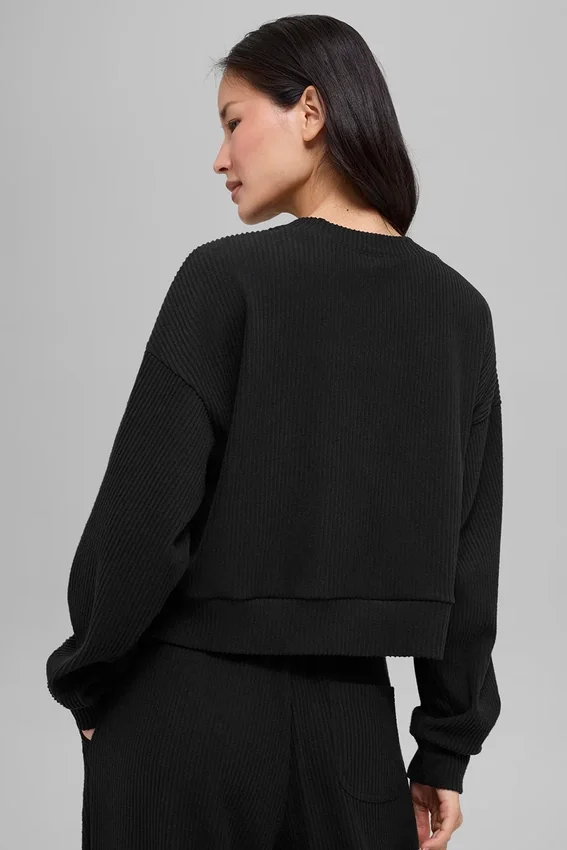 Muse-Pullover mit Rundhalsausschnitt – Schwarz