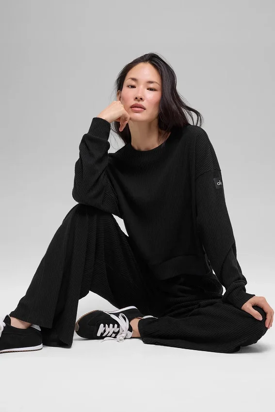 Muse-Pullover mit Rundhalsausschnitt – Schwarz