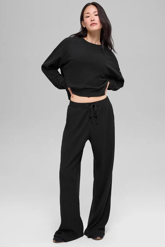 Muse-Pullover mit Rundhalsausschnitt – Schwarz