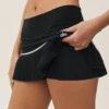 My Serve Tennisrock aus Baumwoll-Kaschmir-Mischung mit High-Waist-Design – Schwarz/Weiß