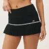 My Serve Tennisrock aus Baumwoll-Kaschmir-Mischung mit High-Waist-Design – Schwarz/Weiß