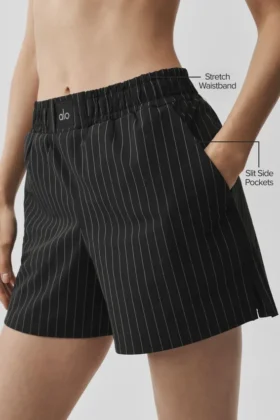 Nadelstreifen-Boxershorts „Daylight“ – Schwarz/Titan