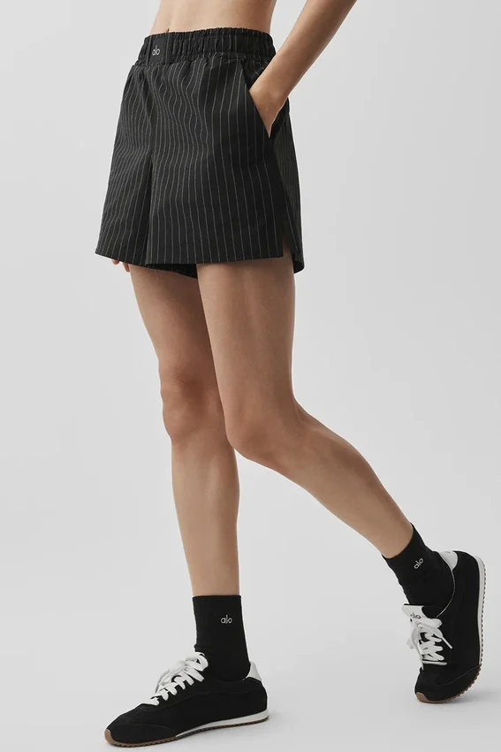 Nadelstreifen-Boxershorts „Daylight“ – Schwarz/Titan
