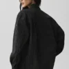Nadelstreifen-Hemd mit Knöpfen und Langarmshirts – Schwarz/Titan