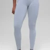 Nahtlose High-Waist-Leggings mit zweifarbigem Rippstrick – Winter Frost Heather