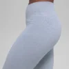 Nahtlose High-Waist-Leggings mit zweifarbigem Rippstrick – Winter Frost Heather