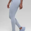 Nahtlose High-Waist-Leggings mit zweifarbigem Rippstrick – Winter Frost Heather