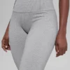 Nahtlose, High-Waist, zweifarbige Leggings mit Rippmuster – Light Misty Grey Heather