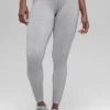 Nahtlose, High-Waist, zweifarbige Leggings mit Rippmuster – Light Misty Grey Heather