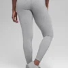 Nahtlose, High-Waist, zweifarbige Leggings mit Rippmuster – Light Misty Grey Heather