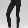 Nahtlose, zweifarbige High-Waist-Leggings mit geripptem Saum – Schwarz