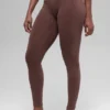 Nahtlose, zweifarbige High-Waist-Leggings mit geripptem Stoff – Brownstone Heather