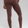 Nahtlose, zweifarbige High-Waist-Leggings mit geripptem Stoff – Brownstone Heather
