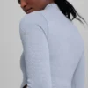 Nahtlose zweifarbige Rippstrickjacke – Winter Frost Heather