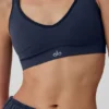 Nahtloser, gerippter „Favorite“-BH – Marineblau