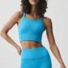 Nahtloser, gerippter „Favorite“ BH-Top – Azurblau