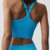 Nahtloser, gerippter „Favorite“ BH-Top – Azurblau
