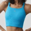 Nahtloser, gerippter „Favorite“ BH-Top – Azurblau