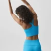 Nahtloser, gerippter „Favorite“ BH-Top – Azurblau