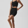 Nahtloser gerippter „Favorite“ BH-Top – Schwarz