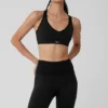 Nahtloser gerippter Lieblings-BH – Schwarz