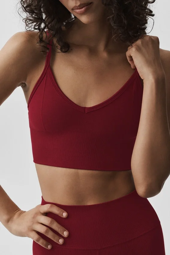 Nahtloser Modal-Ribbed-Delight-Bralette – Summer Romance Red