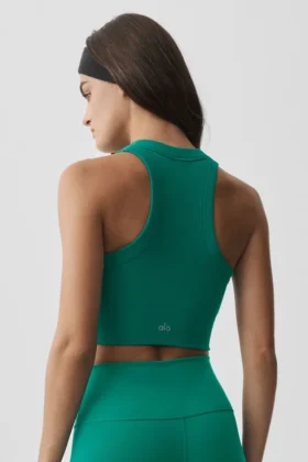 Nahtloser Modal-Rippen-BH mit hohem Ausschnitt „Delight“ – Emerald Isle