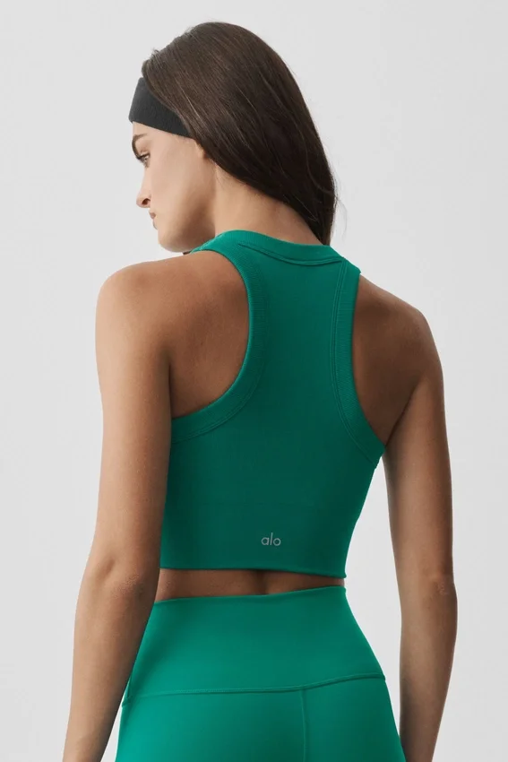 Nahtloser Modal-Rippen-BH mit hohem Ausschnitt „Delight“ – Emerald Isle