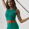 Nahtloser Modal-Rippen-BH mit hohem Ausschnitt „Delight“ – Emerald Isle