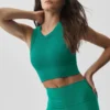 Nahtloser Modal-Rippen-BH mit hohem Ausschnitt „Delight“ – Emerald Isle