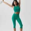 Nahtloser Modal-Rippen-BH mit hohem Ausschnitt „Delight“ – Emerald Isle