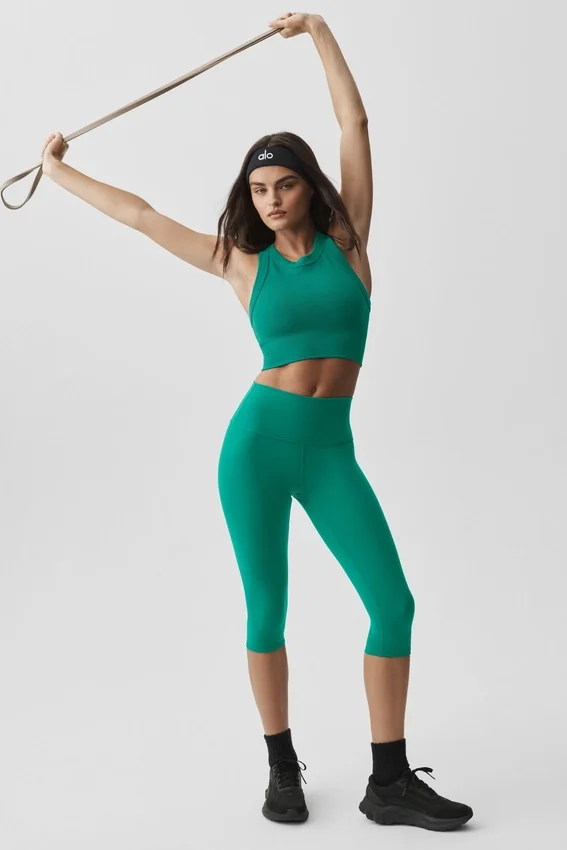 Nahtloser Modal-Rippen-BH mit hohem Ausschnitt „Delight“ – Emerald Isle