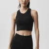 Nahtloser Modal-Rippen-Delight-BH mit hohem Ausschnitt – Schwarz
