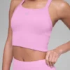 Nahtloses, geripptes „Favorite“-BH-Top – Candy Heart Pink