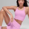 Nahtloses, geripptes „Favorite“-BH-Top – Candy Heart Pink