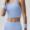 Nahtloses, geripptes „Favorite Bra“-Top – Hell-Provence-Blau