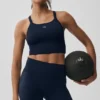 Nahtloses, geripptes „Favorite Bra“-Top – Navy