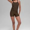 Nahtloses, geripptes „Favorite“ Top mit integriertem BH – Espresso