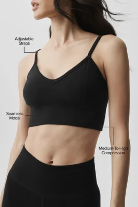 Nahtloses Modal-Ribbed-Delight-Bralette – Schwarz