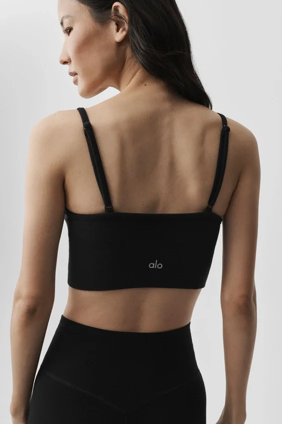 Nahtloses Modal-Ribbed-Delight-Bralette – Schwarz