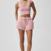 Nahtloses Pointelle-Top – Vintage-Rosa